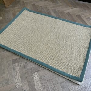 Sisal Rug - Medium with Green Tape, Natural, Beige (120 X 180)